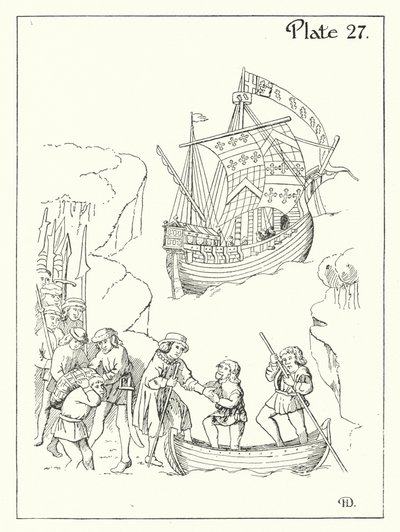 Un barco del siglo XV de English School