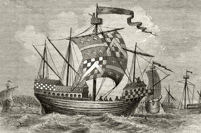 Un barco de guerra del siglo XV, de 
