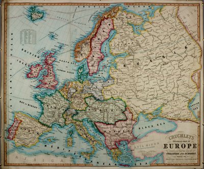 Un mapa a color de Europa del siglo XIX, compilado para su uso en colegios y escuelas. de English School