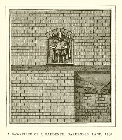Un bajorrelieve de un jardinero, Gardeners Lane, 1791 de English School