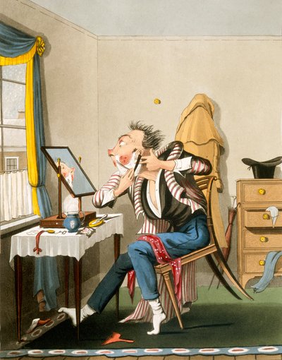 Una navaja sin filo, pub. por Hunt, 1827 de English School