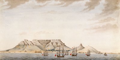 Una flota británica en Table Bay, c.1780 de English School