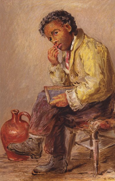 A Brown Study (litografía en color) de English School