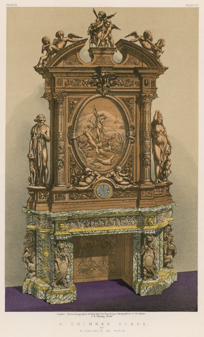 Una chimenea por Fourdinois de París de English School