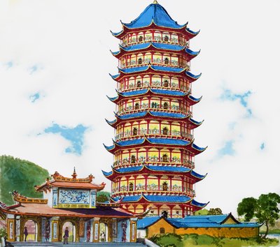 Pagoda china, ilustración de "Tesoro de English School