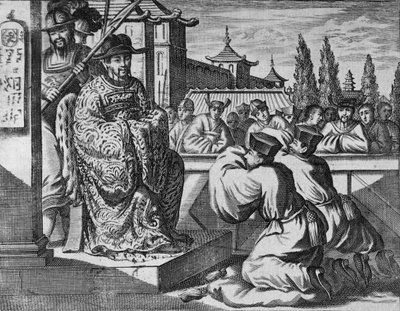 Un gobernador provincial chino, ilustración de una descripción de embajadas a China, 1690 de English School