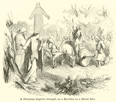 Un cautivo cristiano llevado como sacrificio a un ídolo druida de English School