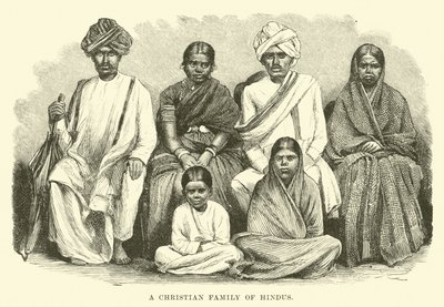 Una familia cristiana de hindúes de English School