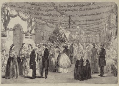 Árbol de Navidad en el Asilo de San Lucas (grabado) de English School