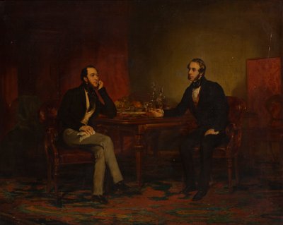 Una conversación, c.1840 de English School