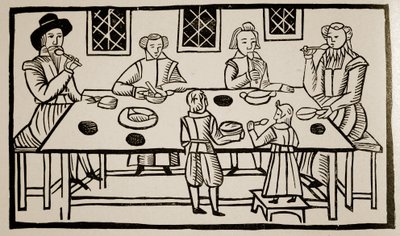 Una comida familiar, c.1600 de English School