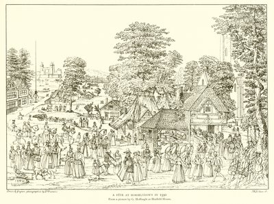Una fiesta en Horselydown en 1590 de English School