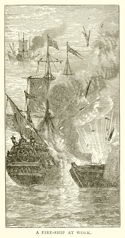 Un barco de fuego en acción de English School