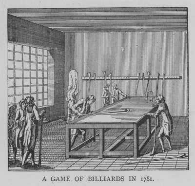 Una partida de billar en 1781 de English School