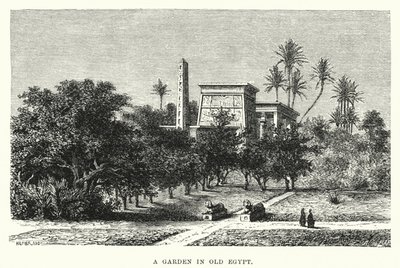 Un Jardín en el Antiguo Egipto (grabado) de English School
