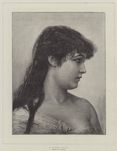 Una Chica Gitana (grabado) de English School