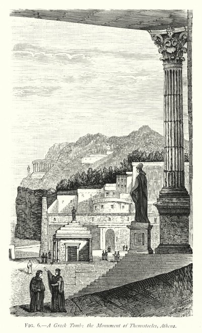 Una tumba griega, el Monumento de Temístocles, Atenas de English School