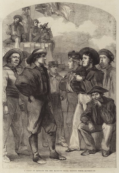 Un grupo de reclutas para la Fuerza de Reserva Naval de Su Majestad de English School