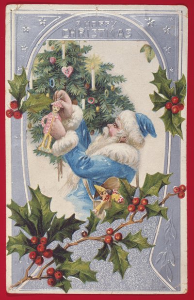 "Feliz Navidad", tarjeta victoriana (cromolito) de English School