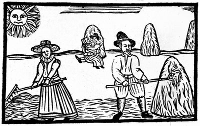 Una escena de cosecha, una ilustración de 