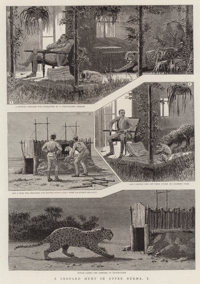 Una cacería de leopardos en la Alta Birmania, I de English School