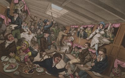 Un paquete de Margate - Los efectos de una ráfaga o un cambio repentino de lastre, publicado por G. Humphrey, Londres, 6 de noviembre de 1821 de English School