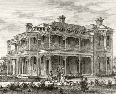 Una casa suburbana de Melbourne, c.1880, de 