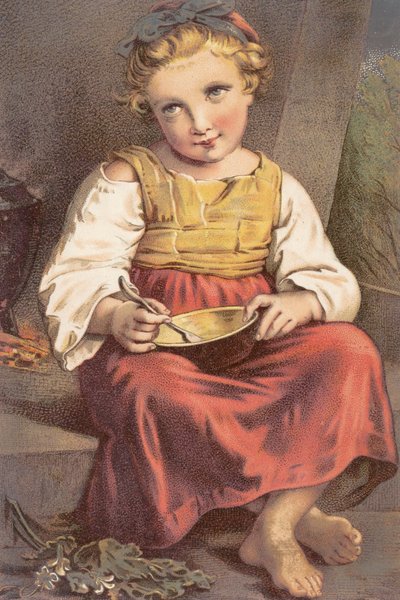 Una comida matutina (litografia en color) de English School