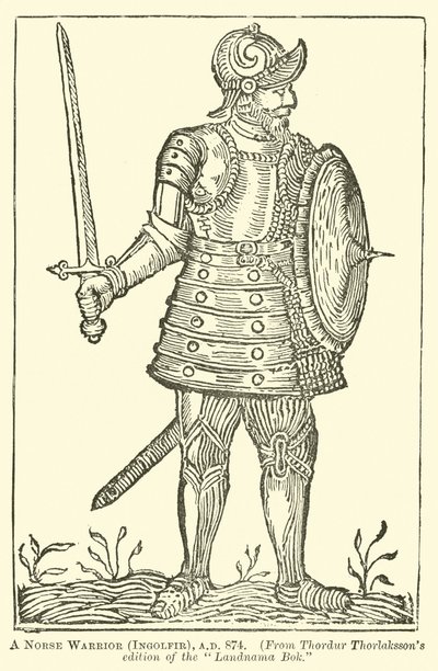 Un guerrero nórdico, Ingolfir, AD 874 de English School