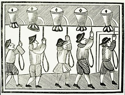Un repique de campanas de iglesia, de una colección de folletos sobre esoterismo, c. siglo XVI de English School
