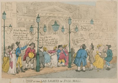 Una mirada a las luces de gas en Pall Mall, Londres de English School