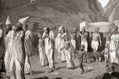 Una procesión funeraria fenicia, de la Historia de las Naciones de Hutchinson, pub.1915 de English School