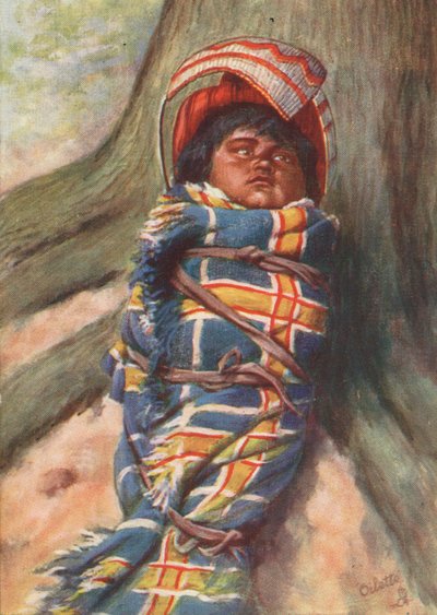 Un papoose indio piute (litografía en color) de English School