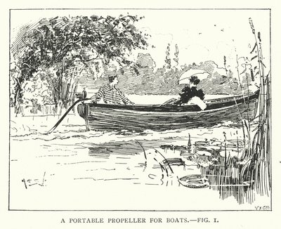 Hélice portátil para barcos (litografía) de English School