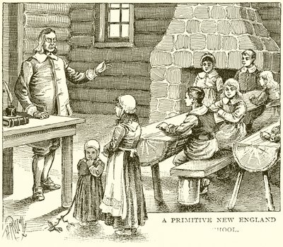 Una Escuela Primitiva de Nueva Inglaterra de English School