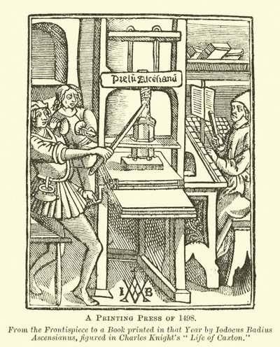Una Prensa de Imprenta de 1498 de English School