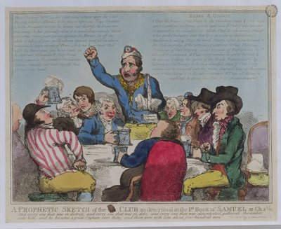 Un Boceto Profético del Club como se Describe en el 1er Libro de Samuel, Capítulo 22, Versículo 2, pub. por S.W. Fores, 1799 de English School
