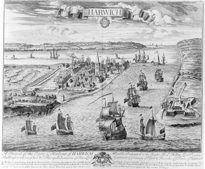 Una perspectiva de la ciudad y el puerto de Harwich de English School