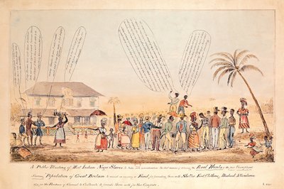 Una reunión pública de esclavos negros de las Indias Occidentales de English School