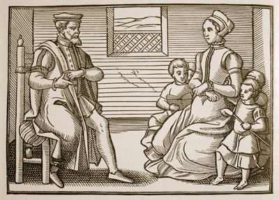 Una familia puritana, de Tenor of the Whole Psalms in Four Parts, 1563 de English School