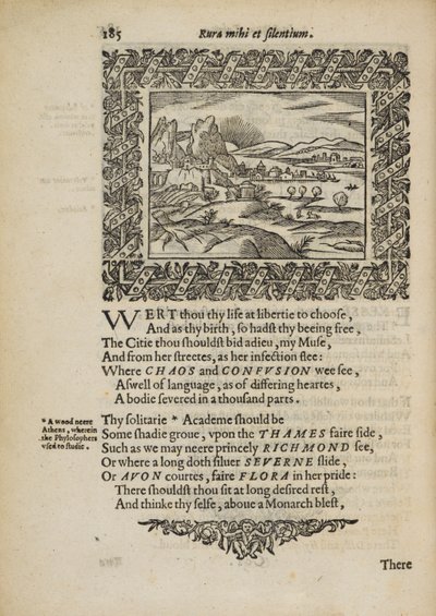Una escena rural con el poema 