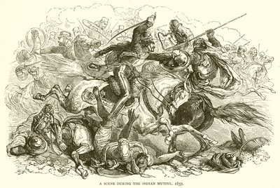 Una escena durante el motín indio, 1857 de English School