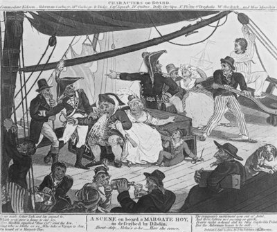 Una escena a bordo de un Margate Hoy, descrita por Dibdin, 1804 de English School