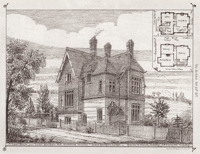 Una pequeña casa cerca de la colina de Santa Marta, Guildford, Surrey, "Lodge de Santa Marta" de English School