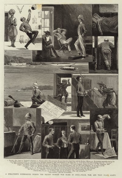 Experiencias de un subalterno durante el reciente susto de guerra ruso en India, ¡Paz, guerra y luego paz de nuevo! de English School