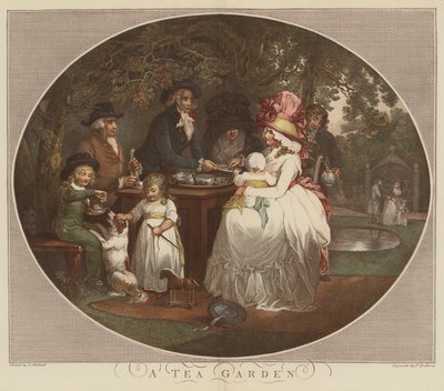 Un jardín de té (cromolito) de English School