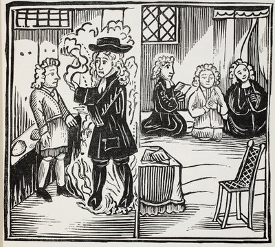Una terrible y oportuna advertencia para los jóvenes, ilustración de Chap-books of the Eighteenth Century por John Ashton, pub. 1882 de English School