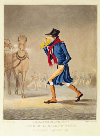 Un Pura Sangre Noviembre y Londres Particular, pub. por T. McLean, 1827 de English School