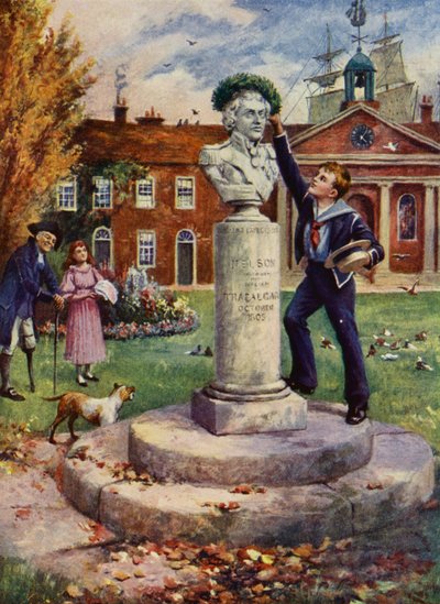 Un tributo al héroe de Inglaterra (litografia en color) de English School