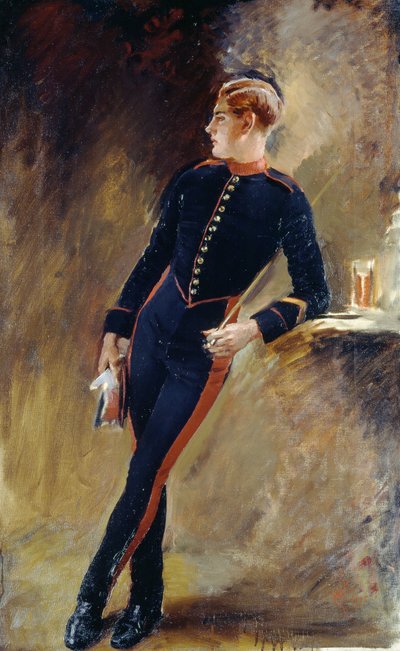 Un soldado de la Guardia Real a Caballo en uniforme de establo, 1915 de English School